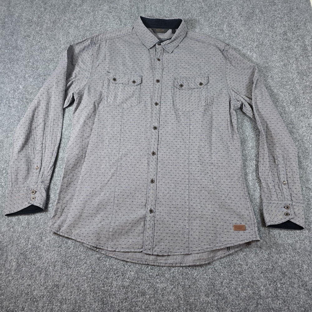 Outpost Makers Shirt Mens Extra Large XL Gray Long Sleeve‎ Button Up